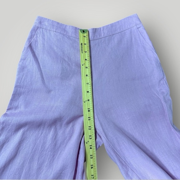 NA-KD Romee Strijd 100% Linen Straight Linen Trousers Lilac Pink Sz Small - Picture 10 of 16